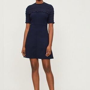Sandro Fit and Flare Crepe Navy Dress Size 2